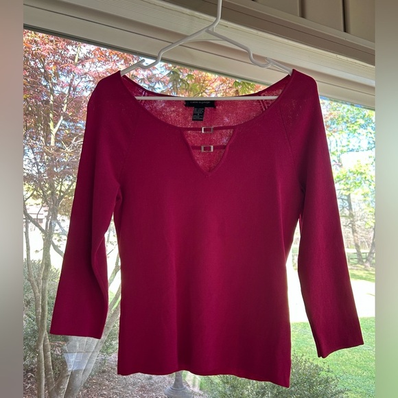 Cable & Gauge fuschia sz small women’s Spring sweater 3/4 sleeves, Easter, chic - Picture 4 of 9